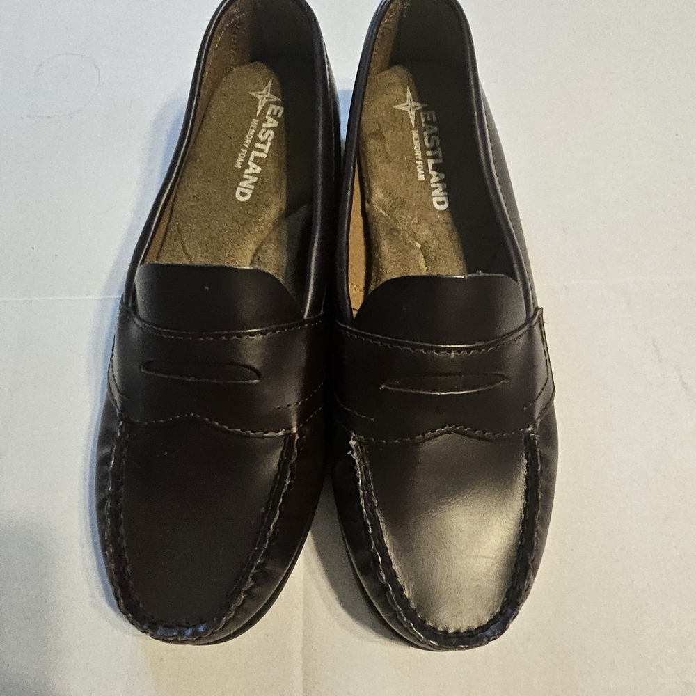 Eastland Brown Leather Loafers Moccasin-Style Slip-Ons